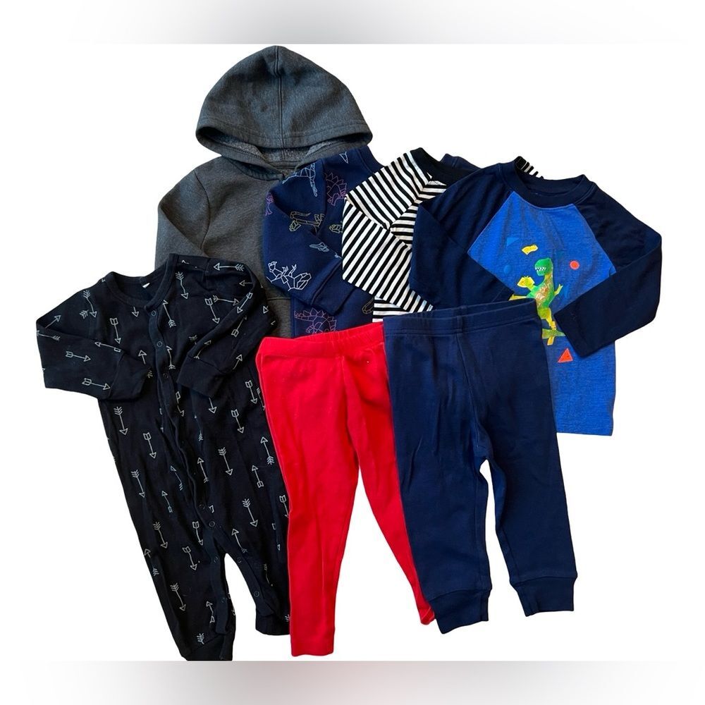 Baby Toddler Boys 18M Clothing Bundle Lot Hoodie, Sweatshirt, Pajamas, Pants
